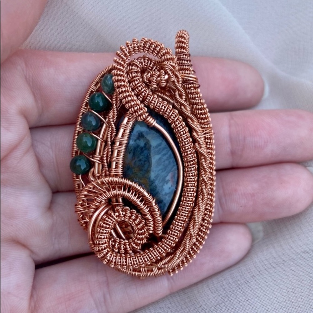 Handmade Wire Wrapped Crystal Pendant